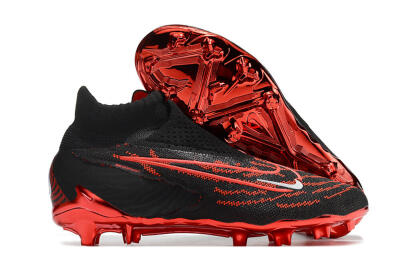 Men's Nike Phantom GX Elite DF FG Firm Ground High-Tops Football Boots - Black/Red