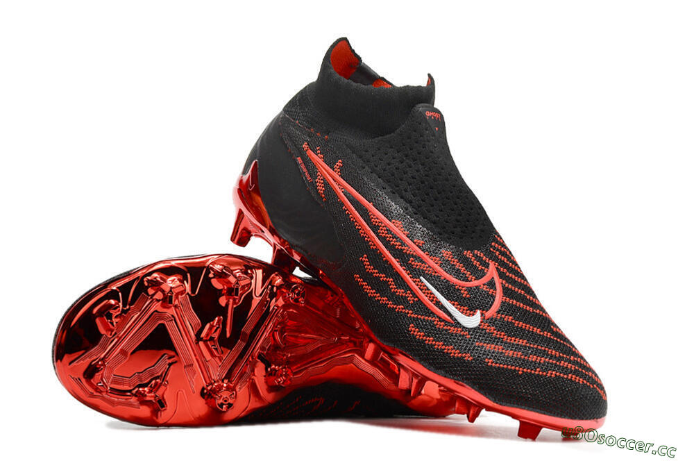 Men's Nike Phantom GX Elite DF FG Firm Ground High-Tops Football Boots - Black/Red 3