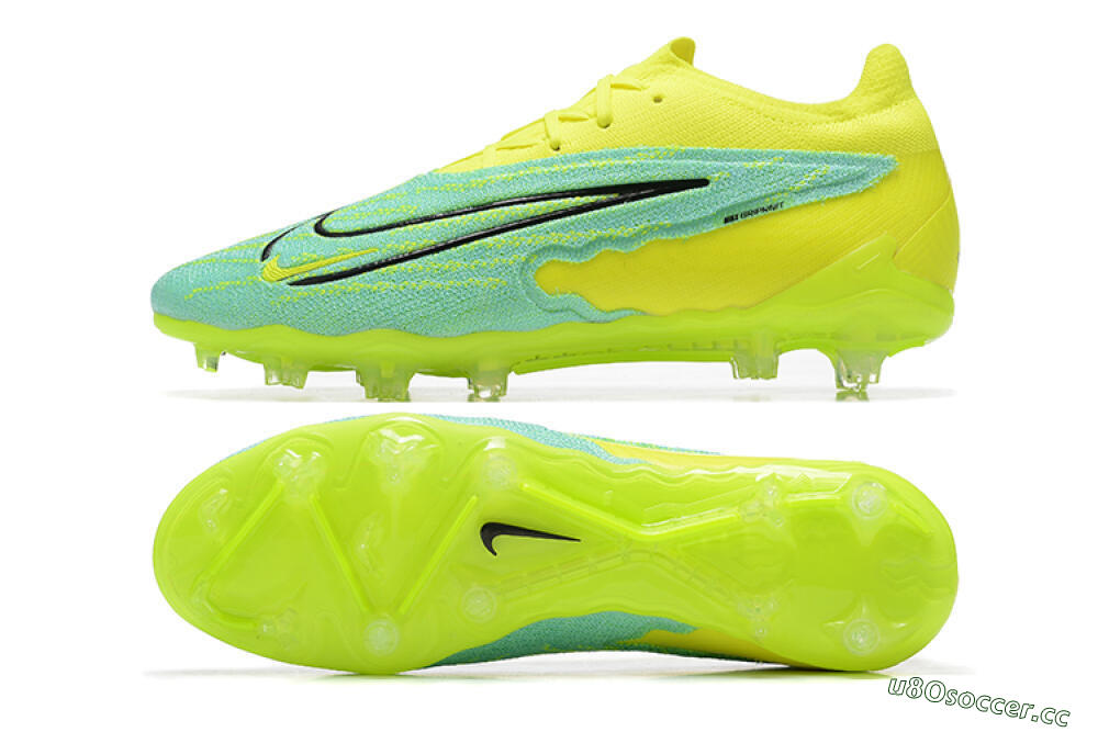 Men's Nike Phantom GX Elite FG Firm Ground Low-Tops Football Boots - Green/Blue/Black 1