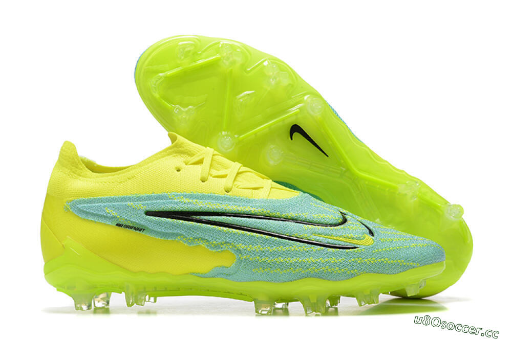 Men's Nike Phantom GX Elite FG Firm Ground Low-Tops Football Boots - Green/Blue/Black 2