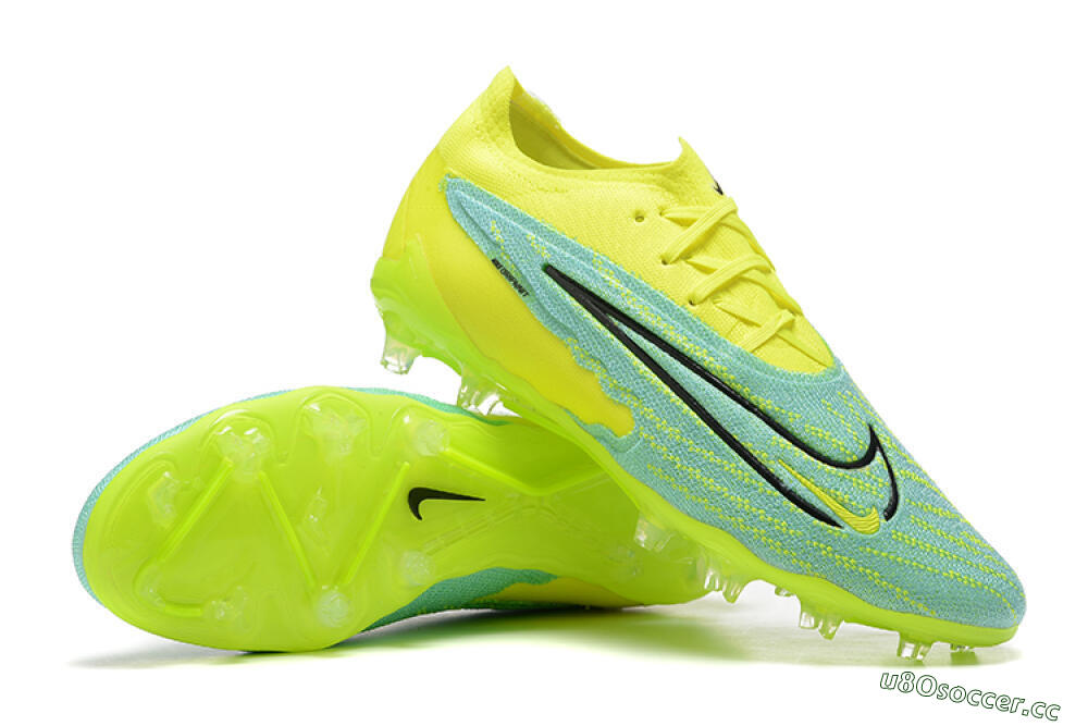 Men's Nike Phantom GX Elite FG Firm Ground Low-Tops Football Boots - Green/Blue/Black 4