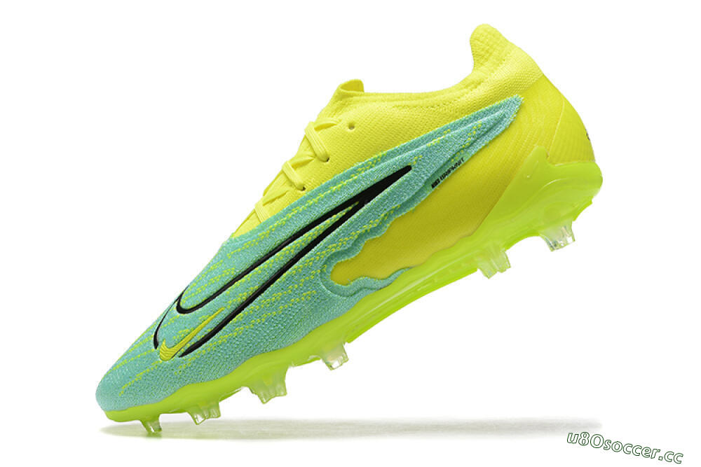 Men's Nike Phantom GX Elite FG Firm Ground Low-Tops Football Boots - Green/Blue/Black 8