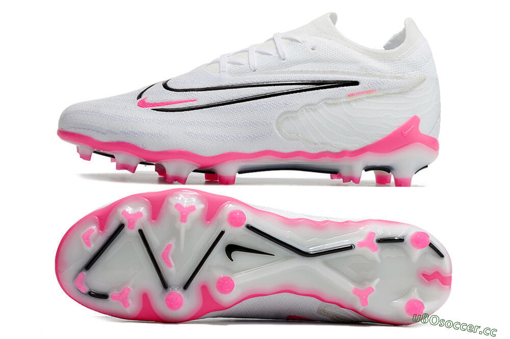 Men's Nike Phantom GX Elite FG Firm Ground Low-Tops Football Boots - White/Pink/Black 1