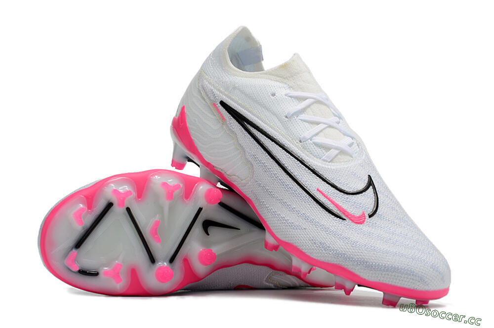 Men's Nike Phantom GX Elite FG Firm Ground Low-Tops Football Boots - White/Pink/Black 3