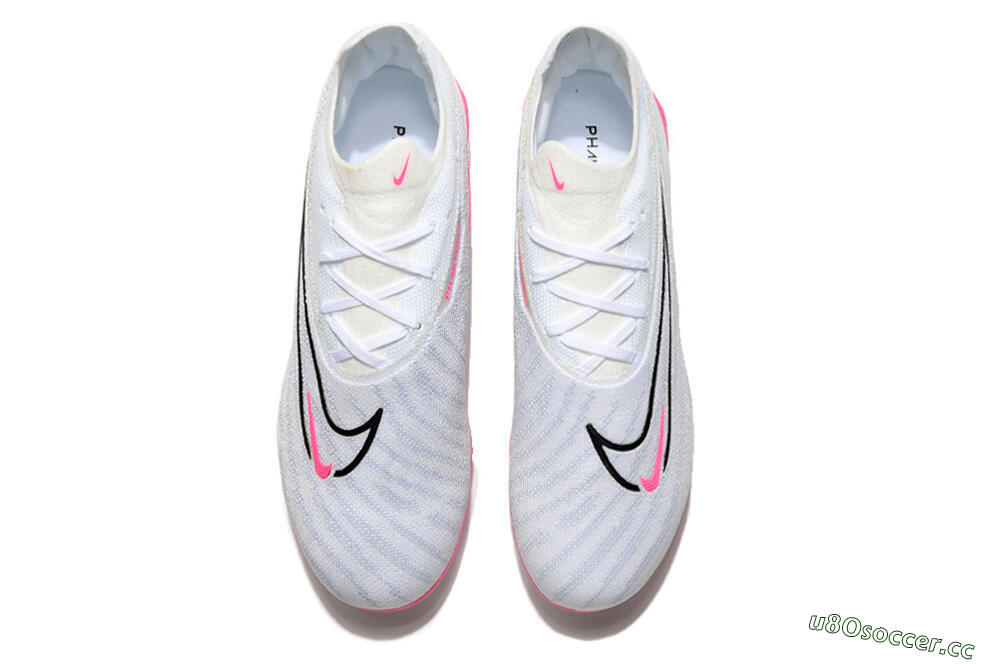 Men's Nike Phantom GX Elite FG Firm Ground Low-Tops Football Boots - White/Pink/Black 5