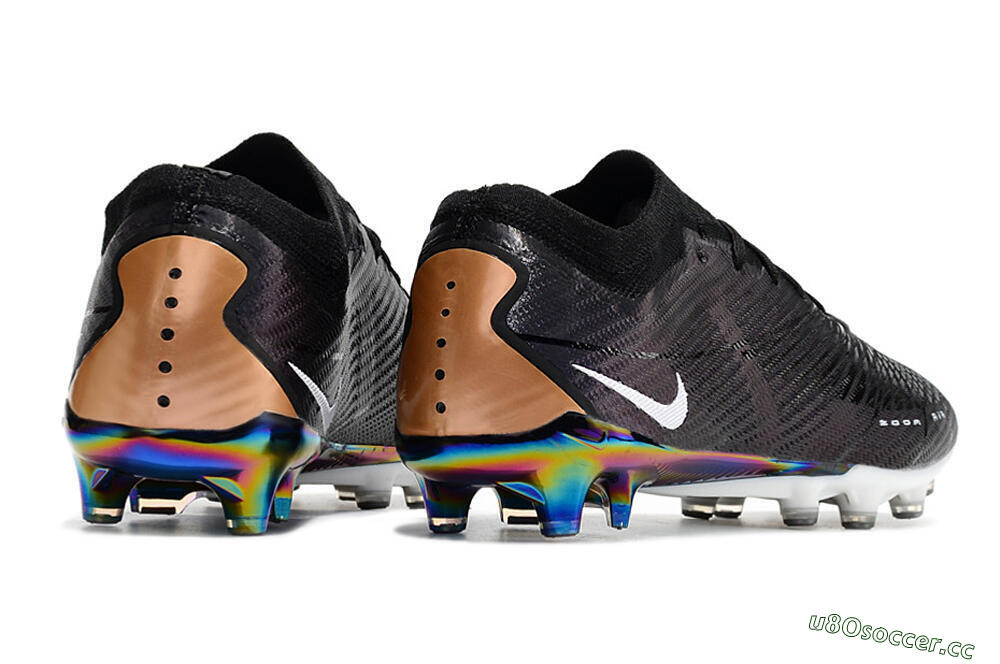 Men's Nike Air Zoom Mercurial Vapor 15 Elite AG Artificial Grass Low-Tops Football Boots - Black/White/Brown 6