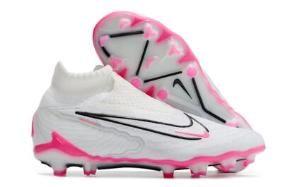 Men's Nike Phantom GX Elite DF FG Firm Ground High-Tops Football Boots - White/Black/Pink