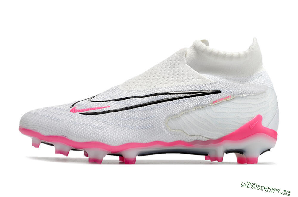 Men's Nike Phantom GX Elite DF FG Firm Ground High-Tops Football Boots - White/Black/Pink 0