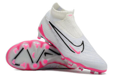 Men's Nike Phantom GX Elite DF FG Firm Ground High-Tops Football Boots - White/Black/Pink