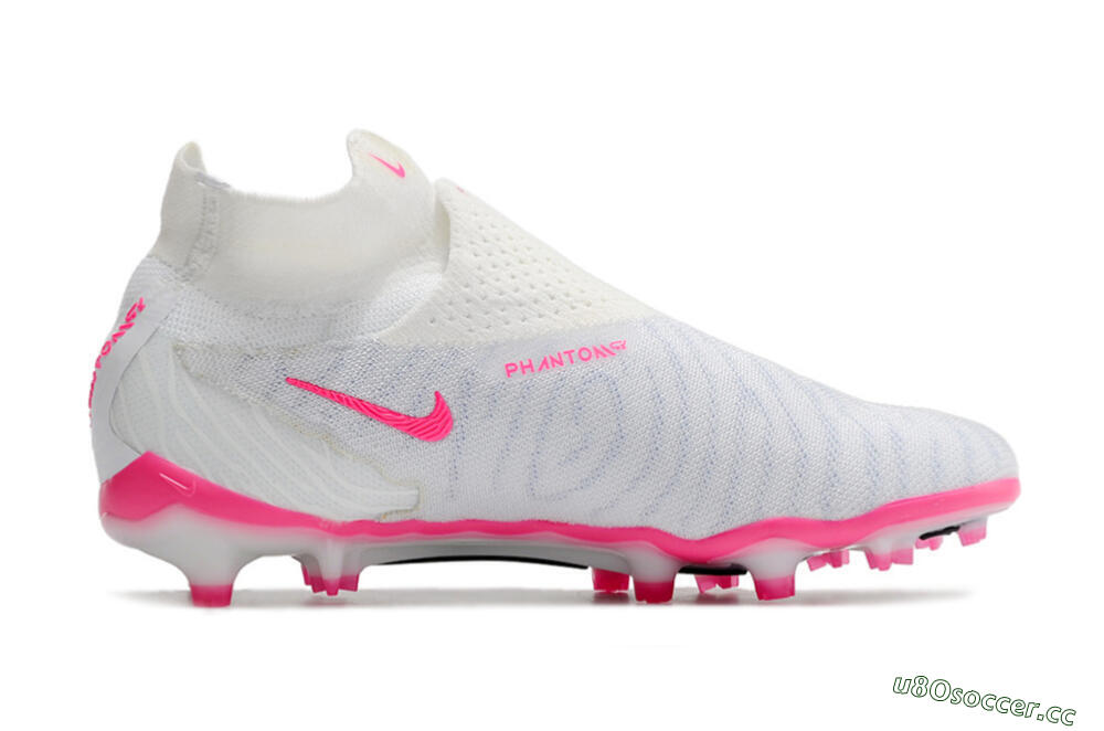 Men's Nike Phantom GX Elite DF FG Firm Ground High-Tops Football Boots - White/Black/Pink 4