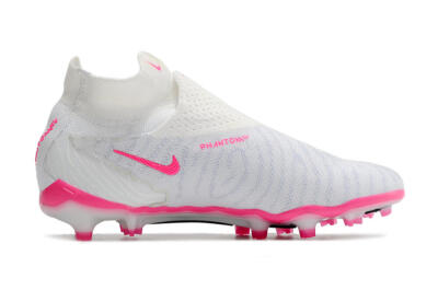 Men's Nike Phantom GX Elite DF FG Firm Ground High-Tops Football Boots - White/Black/Pink