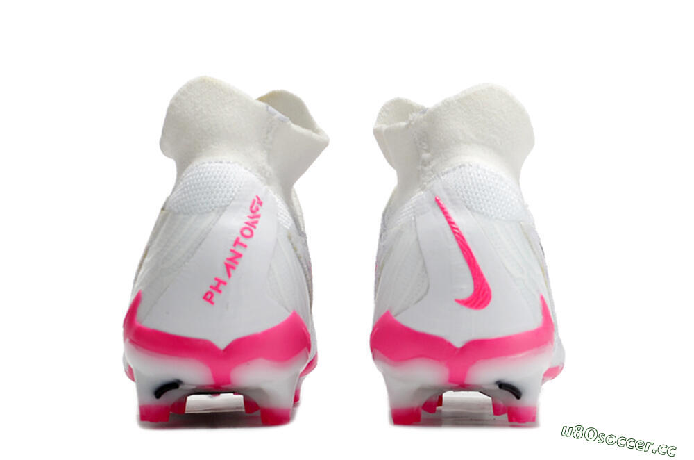 Men's Nike Phantom GX Elite DF FG Firm Ground High-Tops Football Boots - White/Black/Pink 6