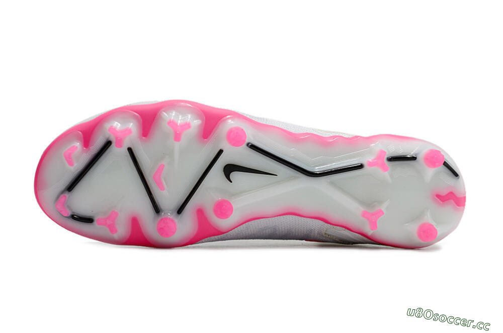 Men's Nike Phantom GX Elite DF FG Firm Ground High-Tops Football Boots - White/Black/Pink 7