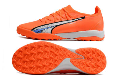 Men's Puma Ultra Ultimate TF Artificial Turf Low-Tops Football Shoes - Orange/White/Blue