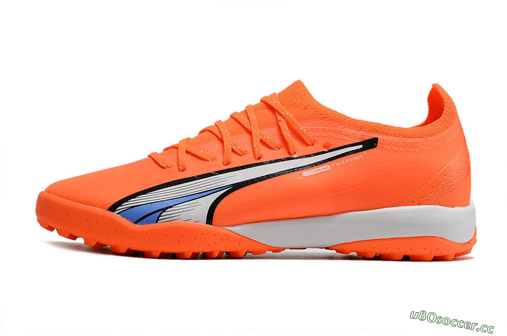 Men's Puma Ultra Ultimate TF Artificial Turf Low-Tops Football Shoes - Orange/White/Blue 0