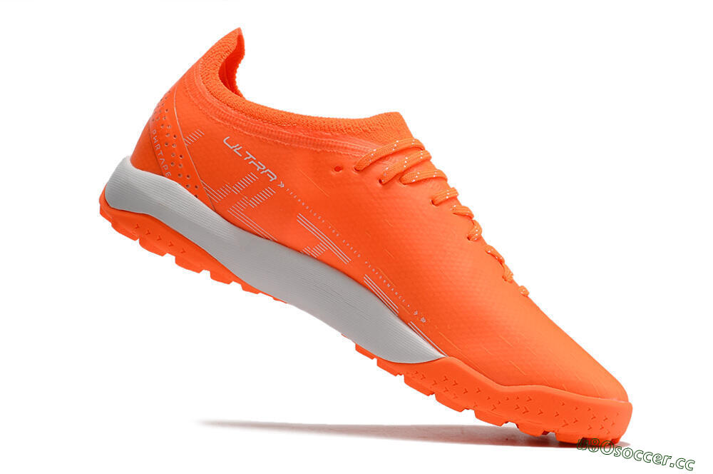 Men's Puma Ultra Ultimate TF Artificial Turf Low-Tops Football Shoes - Orange/White/Blue 4