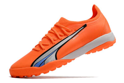 Men's Puma Ultra Ultimate TF Artificial Turf Low-Tops Football Shoes - Orange/White/Blue