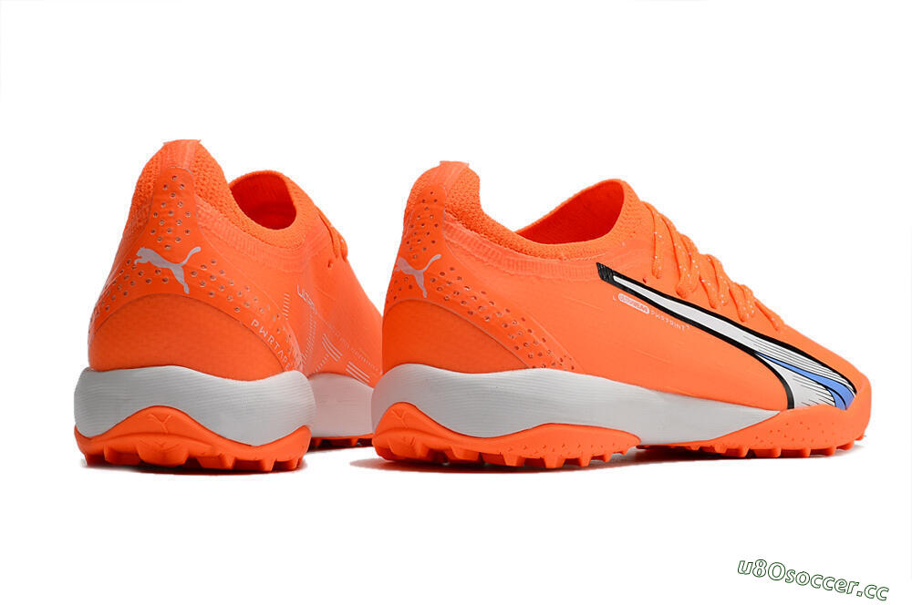 Men's Puma Ultra Ultimate TF Artificial Turf Low-Tops Football Shoes - Orange/White/Blue 6