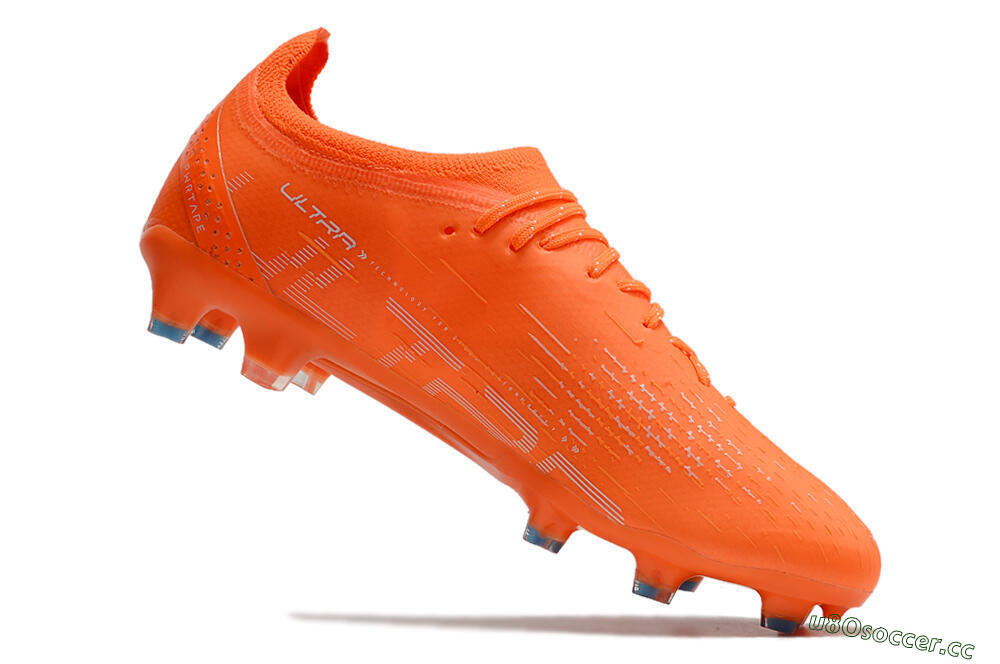 Men's Puma Ultra Ultimate FG Firm Ground Low-Tops Football Boots - Orange/White/Blue 4