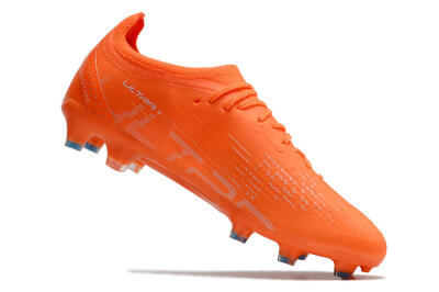 Men's Puma Ultra Ultimate FG Firm Ground Low-Tops Football Boots - Orange/White/Blue