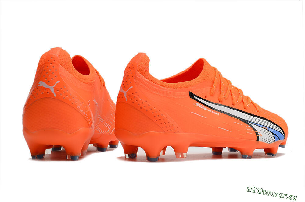 Men's Puma Ultra Ultimate FG Firm Ground Low-Tops Football Boots - Orange/White/Blue 6
