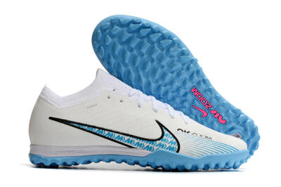 Unisex Nike Air Zoom Mercurial Vapor 15 Elite TF Artificial Turf Low-Tops Football Shoes - White/Blue/Black