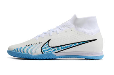 Unisex Nike Air Zoom Mercurial Superfly 9 Elite IC Indoor & Futsal High-Tops Football Shoes - White/Blue/Black
