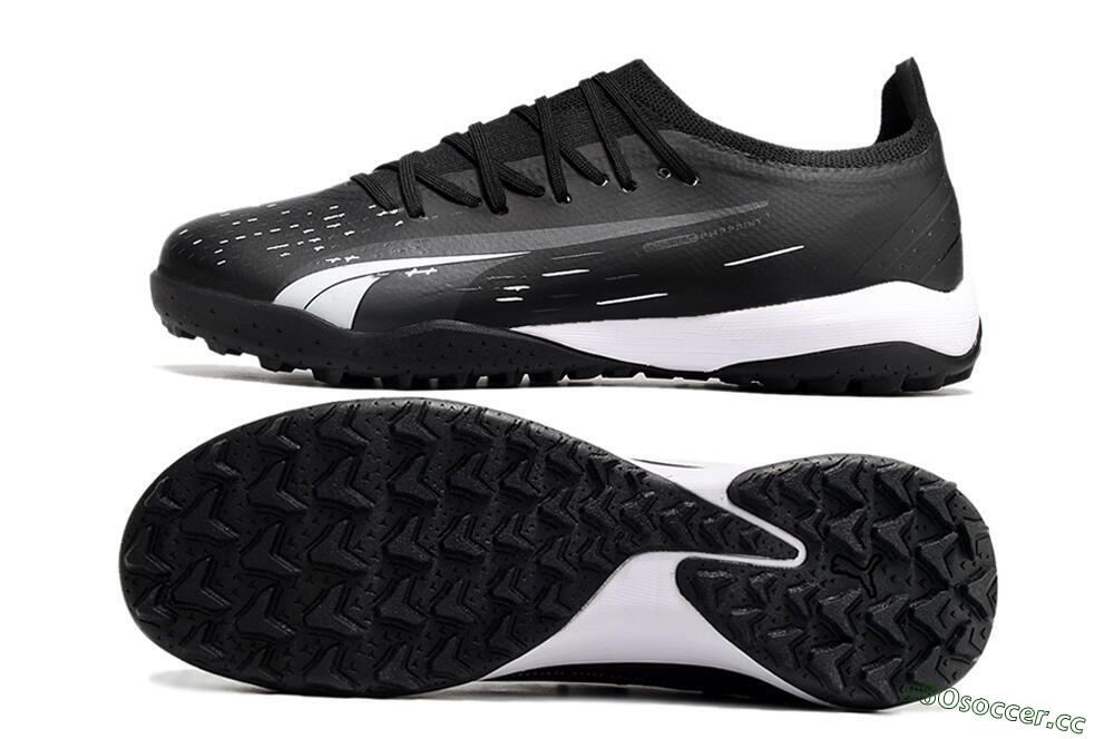 Men's Puma Ultra Ultimate TF Artificial Turf Low-Tops Football Shoes - Black/White 1