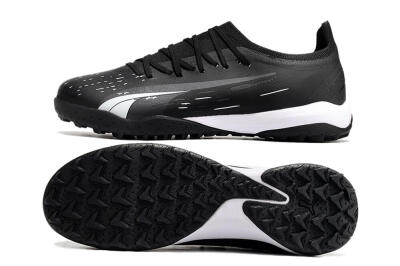 Men's Puma Ultra Ultimate TF Artificial Turf Low-Tops Football Shoes - Black/White