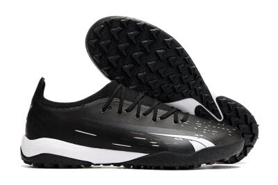 Men's Puma Ultra Ultimate TF Artificial Turf Low-Tops Football Shoes - Black/White