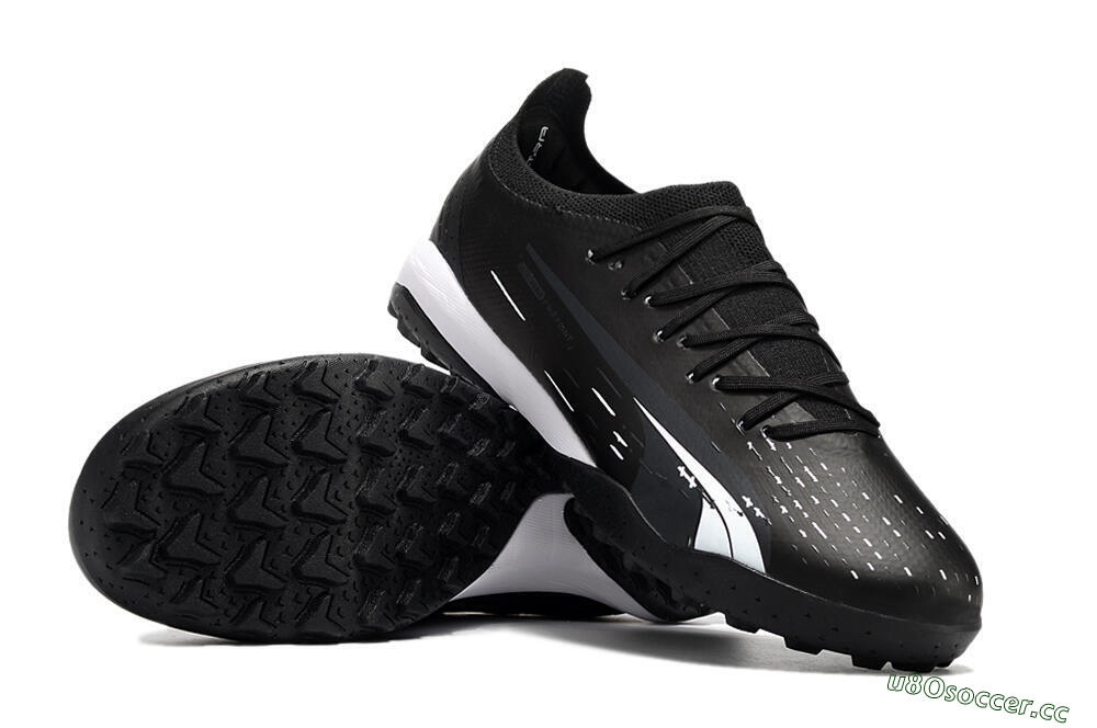 Men's Puma Ultra Ultimate TF Artificial Turf Low-Tops Football Shoes - Black/White 3