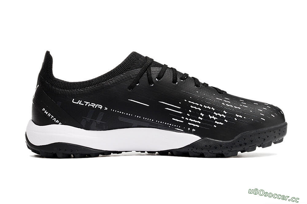 Men's Puma Ultra Ultimate TF Artificial Turf Low-Tops Football Shoes - Black/White 4
