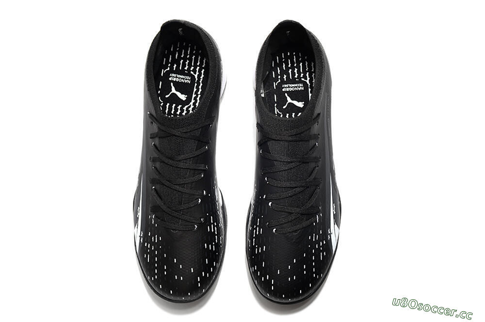Men's Puma Ultra Ultimate TF Artificial Turf Low-Tops Football Shoes - Black/White 5
