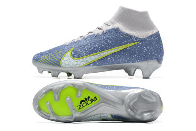 Men's Nike Air Zoom Mercurial Superfly 9 Elite FG Firm Ground High-Tops Football Boots - Blue/White/Green