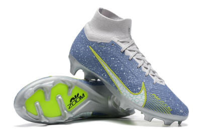 Men's Nike Air Zoom Mercurial Superfly 9 Elite FG Firm Ground High-Tops Football Boots - Blue/White/Green