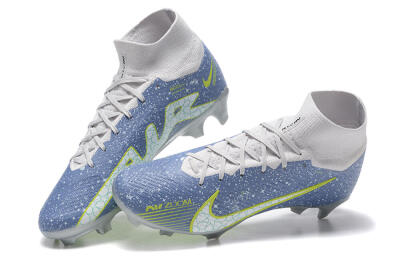 Men's Nike Air Zoom Mercurial Superfly 9 Elite FG Firm Ground High-Tops Football Boots - Blue/White/Green