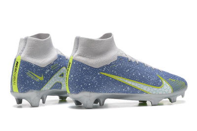 Men's Nike Air Zoom Mercurial Superfly 9 Elite FG Firm Ground High-Tops Football Boots - Blue/White/Green