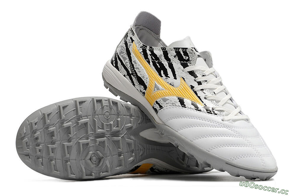 Men's Mizuno Morelia Neo 3 Pro TF Artificial Turf Low-Tops Football Shoes - White/Camo 4