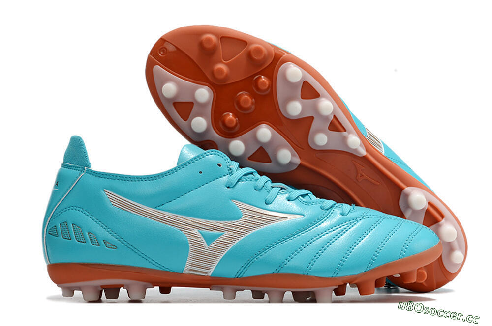 Men's Mizuno Morelia Neo AG Artificial Grass Low-Tops Football Boots - Blue/White 2