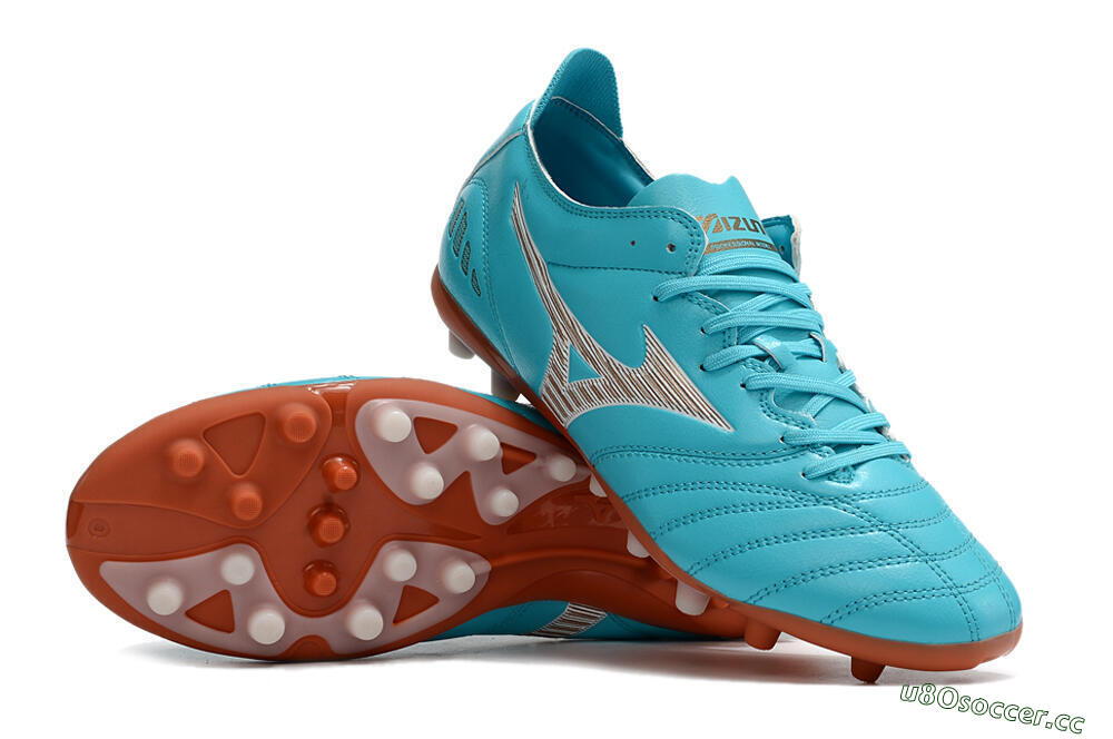 Men's Mizuno Morelia Neo AG Artificial Grass Low-Tops Football Boots - Blue/White 3