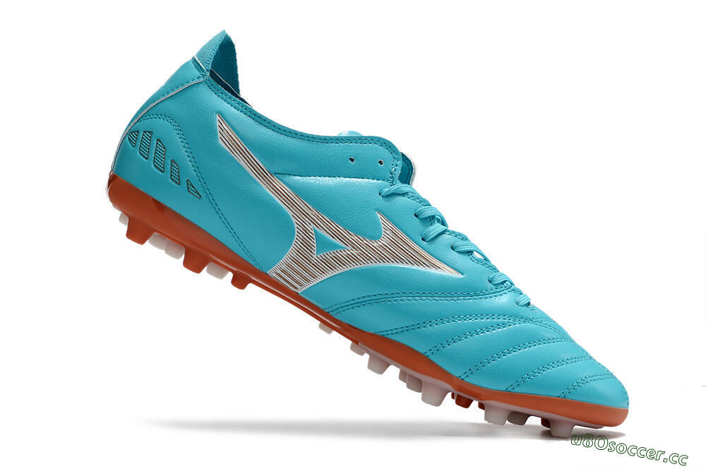 Men's Mizuno Morelia Neo AG Artificial Grass Low-Tops Football Boots - Blue/White 4