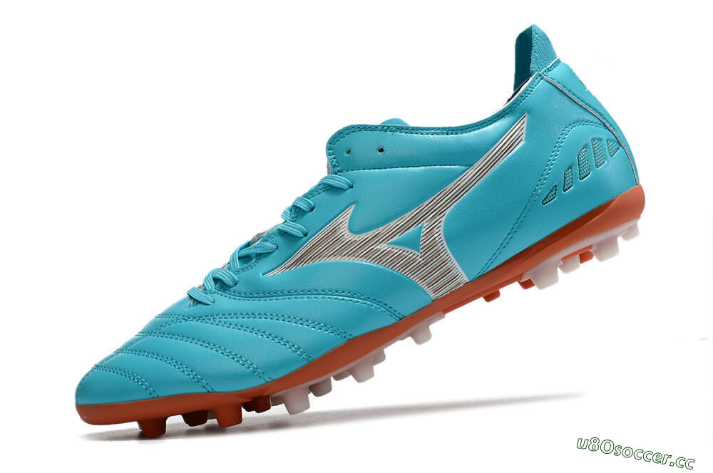 Men's Mizuno Morelia Neo AG Artificial Grass Low-Tops Football Boots - Blue/White 5