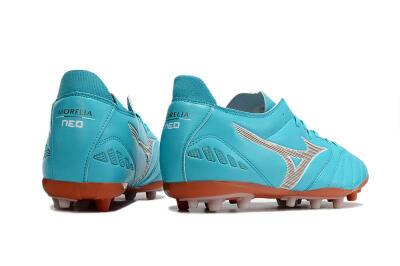 Men's Mizuno Morelia Neo AG Artificial Grass Low-Tops Football Boots - Blue/White