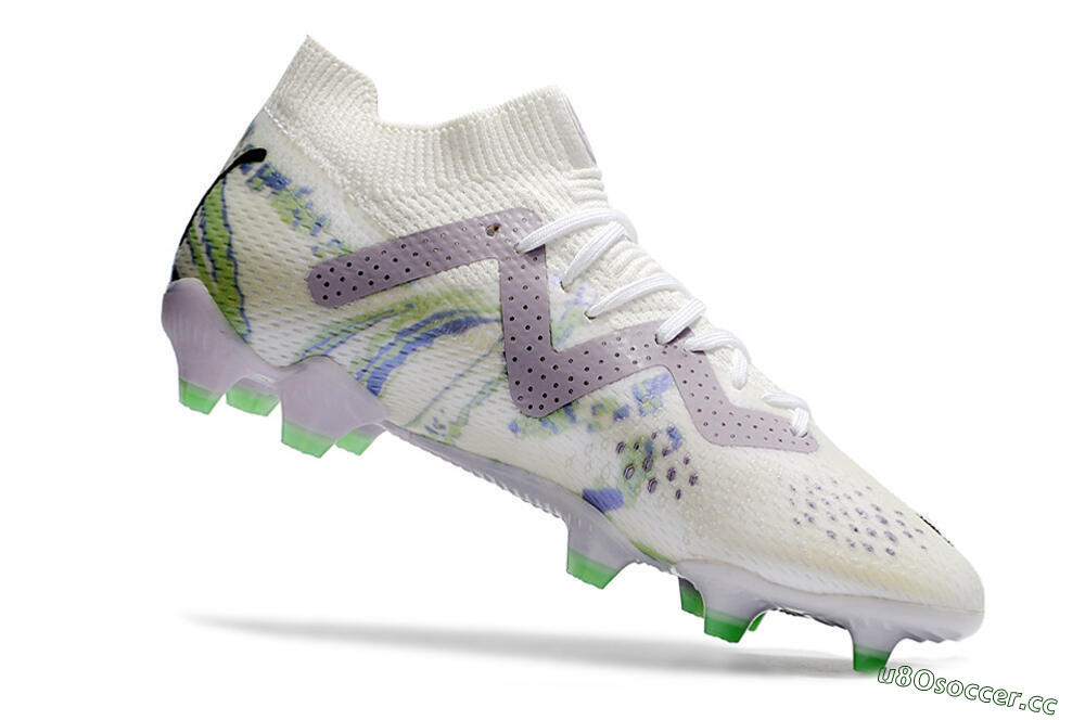 Men's Puma Future Ultimate FG Firm Ground Low-Tops Football Boots - White/Grey/Blue 4