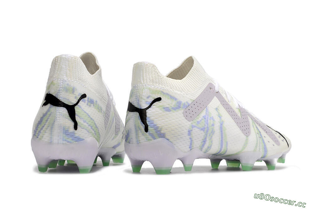 Men's Puma Future Ultimate FG Firm Ground Low-Tops Football Boots - White/Grey/Blue 6