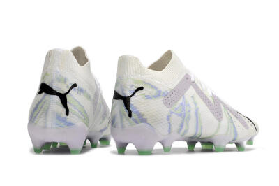Men's Puma Future Ultimate FG Firm Ground Low-Tops Football Boots - White/Grey/Blue