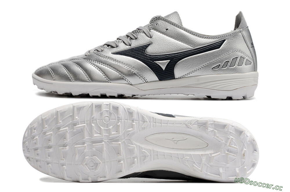 Men's Mizuno Morelia Neo 3 Pro TF Artificial Turf Low-Tops Football Shoes - Silver/Black 1