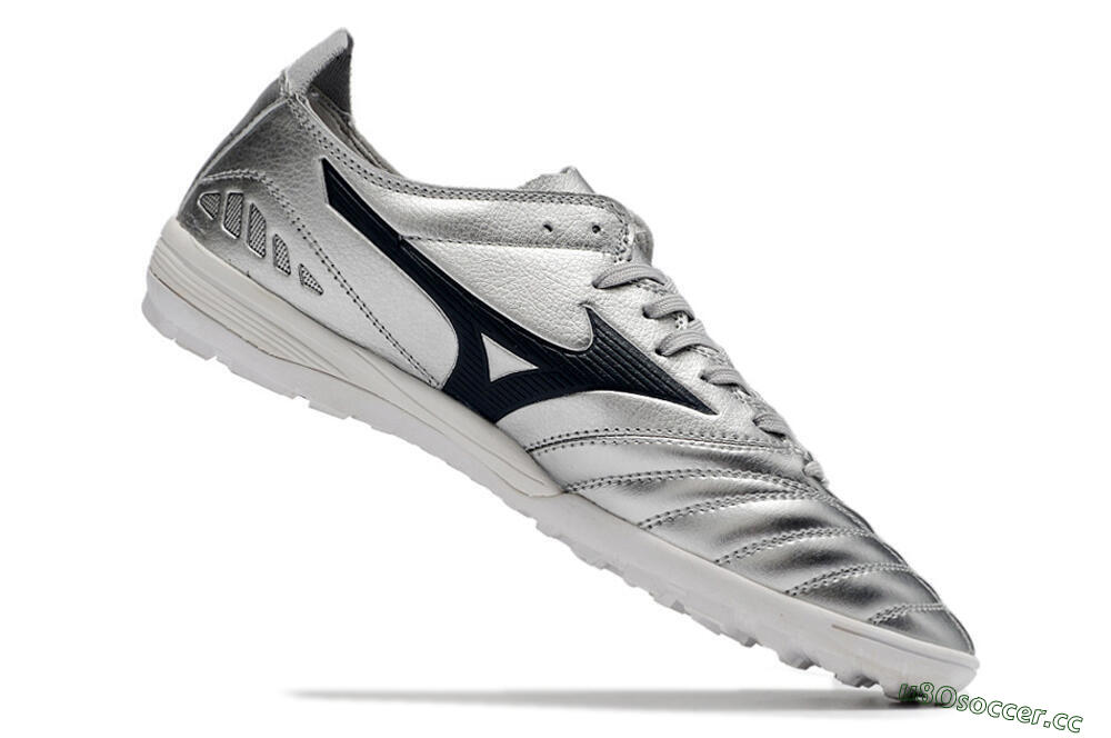 Men's Mizuno Morelia Neo 3 Pro TF Artificial Turf Low-Tops Football Shoes - Silver/Black 7