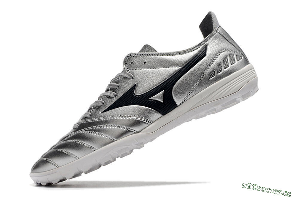 Men's Mizuno Morelia Neo 3 Pro TF Artificial Turf Low-Tops Football Shoes - Silver/Black 8
