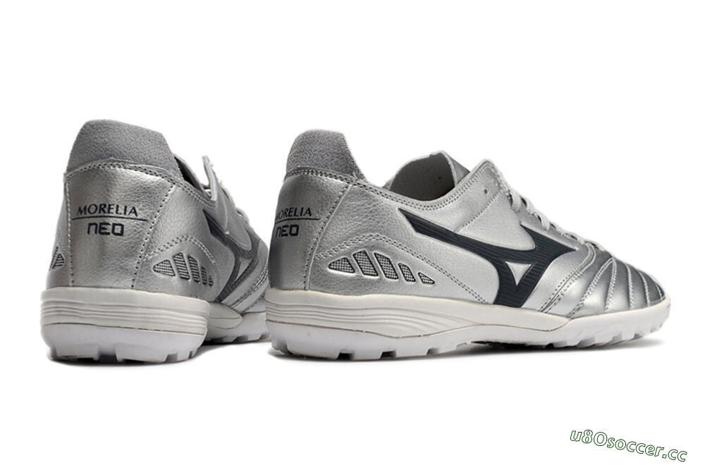 Men's Mizuno Morelia Neo 3 Pro TF Artificial Turf Low-Tops Football Shoes - Silver/Black 9